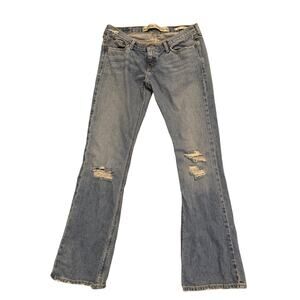 Womens Vintage Y2K Hollister Low Rise Distressed Cali Flare Jeans 5 Short